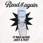 TRUE TOO BRIGHT TO MISS TEXT ME CAMISETA BOXY BEIGE