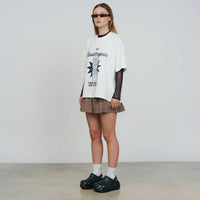 TRUE TOO BRIGHT TO MISS TEXT ME CAMISETA BOXY BEIGE