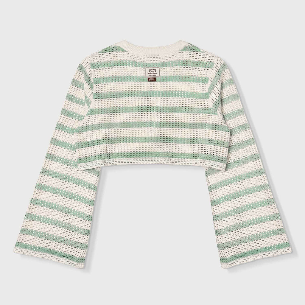 TRUE TEXTURE WIDE SLEEVE CROP TOP BEIGE