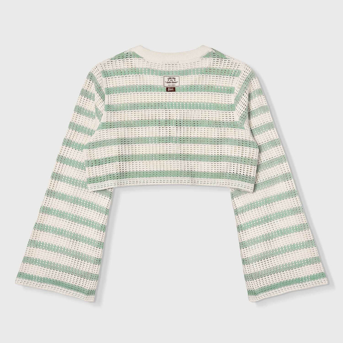 TRUE TEXTURE WIDE SLEEVE CROP TOP BEIGE