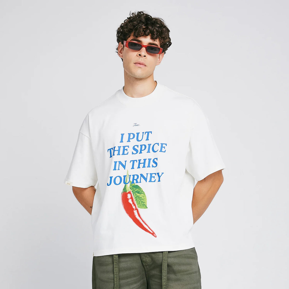 TRUE THE JOURNEY BOXY T-SHIRT CAMISETA BEIGE
