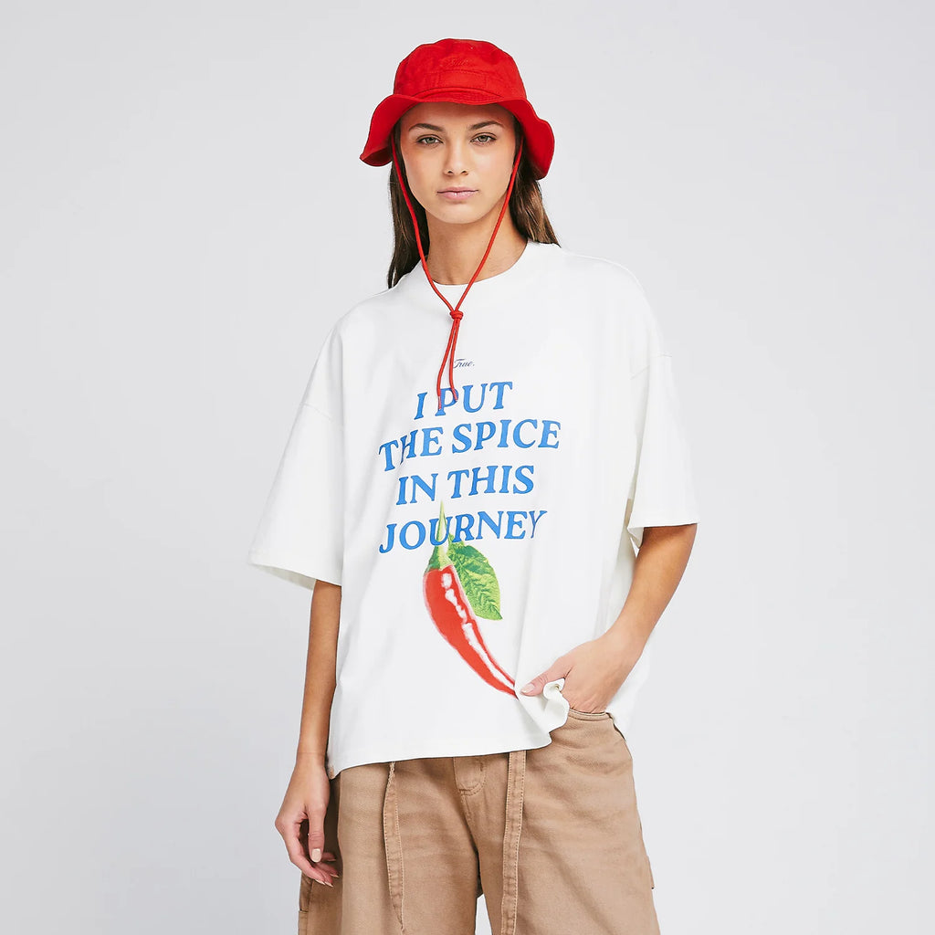 TRUE THE JOURNEY BOXY T-SHIRT CAMISETA BEIGE