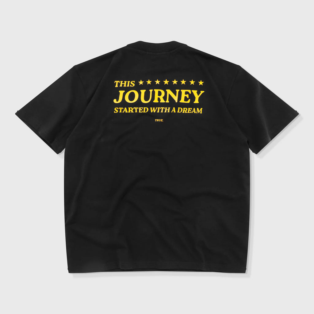 TRUE THE JOURNEY OVERSIZED T-SHIRT CAMISETA NEGRA