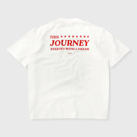 TRUE THE JOURNEY OVERSIZED T-SHIRT CAMISETA BEIGE