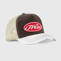 TRUE TRUE STAMP TRUCKER CAP GORRA AJUSTABLE CAMIONERA CAFE