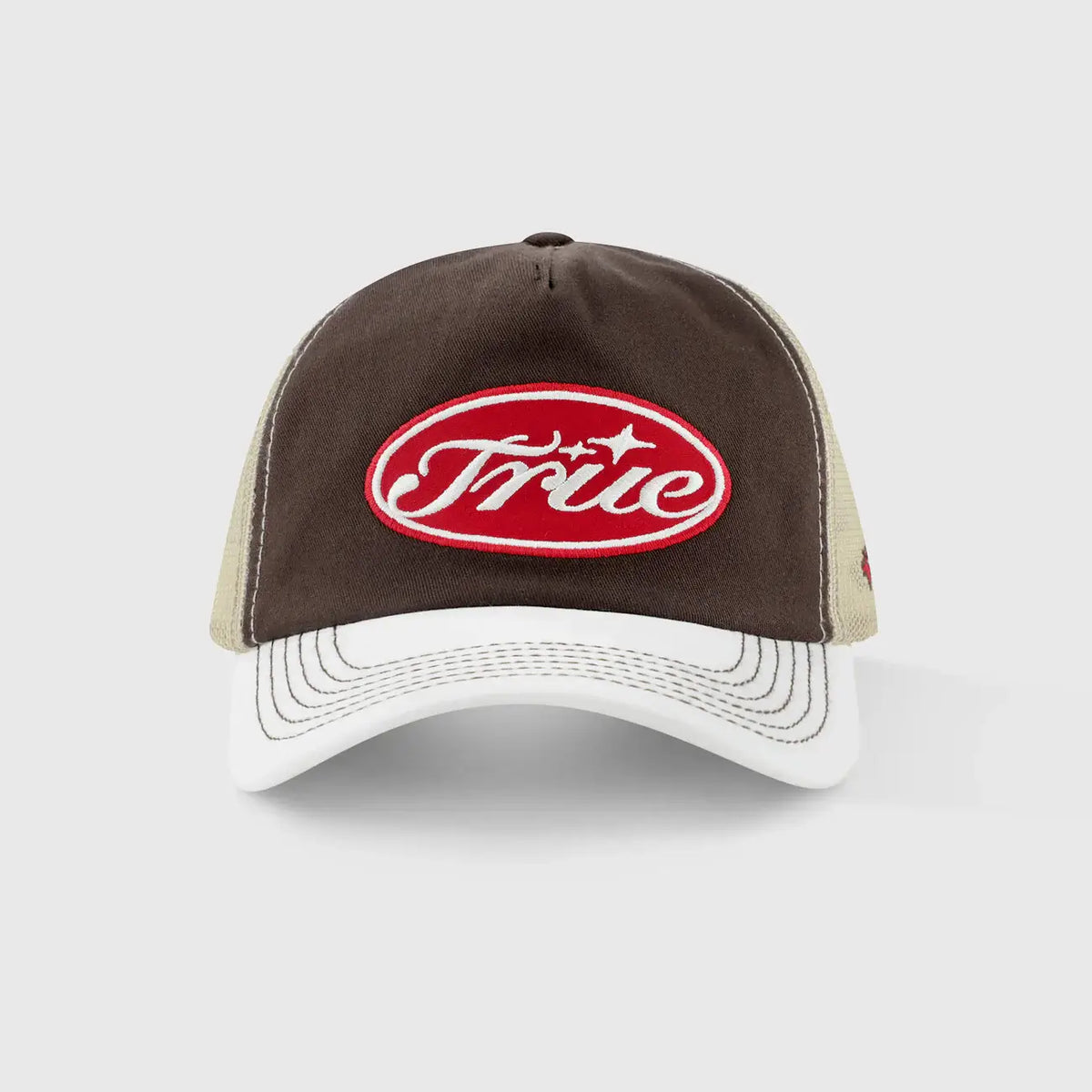 TRUE TRUE STAMP TRUCKER CAP GORRA AJUSTABLE CAMIONERA CAFE