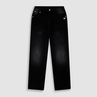MONOIC RECORDS POCKET STRAIGHT JEANS NEGRO DESGASTADO