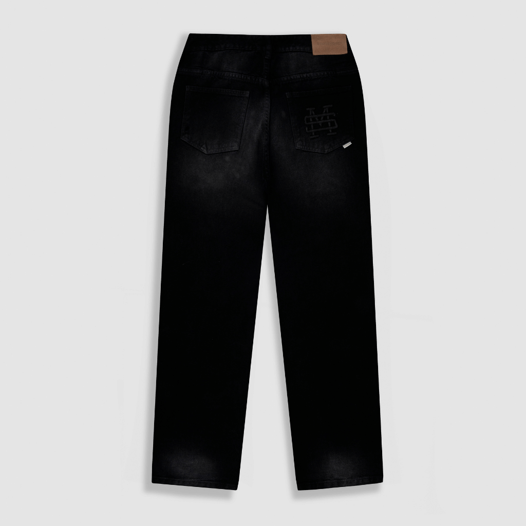 MONOIC RECORDS POCKET STRAIGHT JEANS NEGRO DESGASTADO