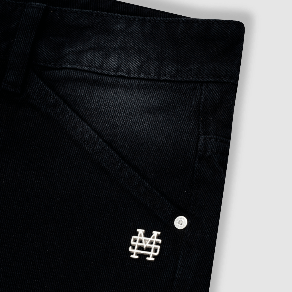 MONOIC RECORDS POCKET STRAIGHT JEANS NEGRO DESGASTADO