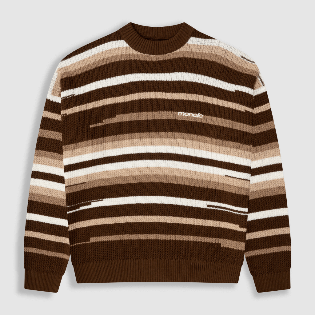 MONOIC RECORDS SACO TEJIDO CAFE / CREMA / BEIGE