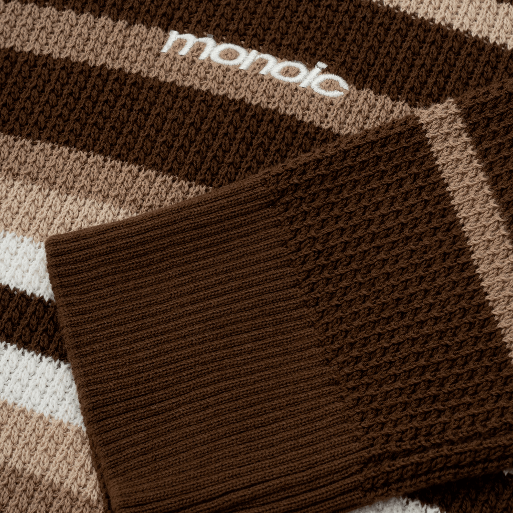 MONOIC RECORDS SACO TEJIDO CAFE / CREMA / BEIGE