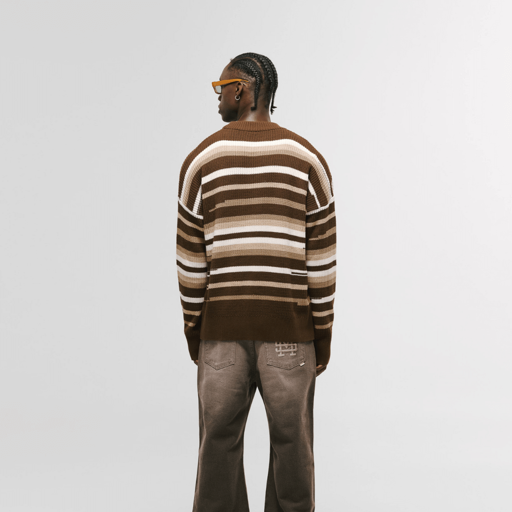 MONOIC RECORDS SACO TEJIDO CAFE / CREMA / BEIGE