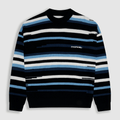 MONOIC RECORDS SACO TEJIDO AZUL / CREMA / NEGRO