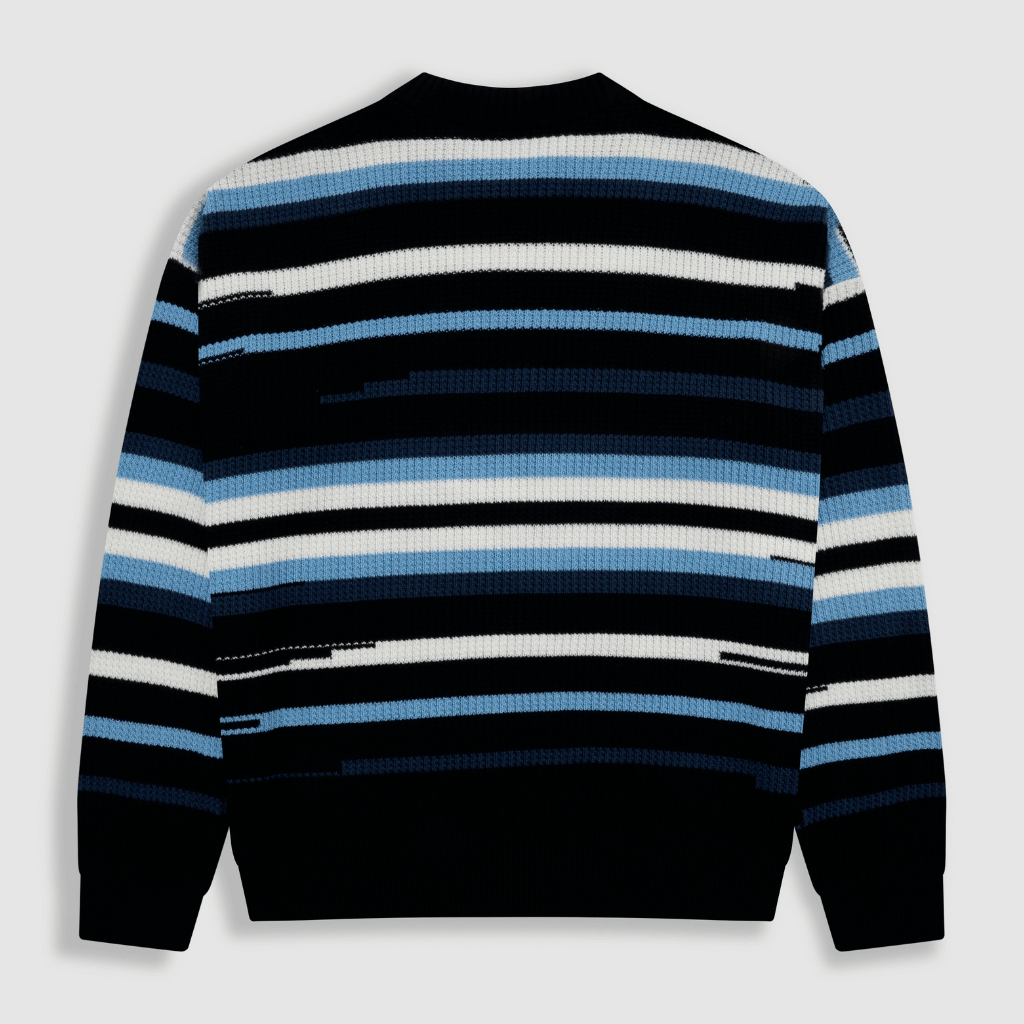 MONOIC RECORDS SACO TEJIDO AZUL / CREMA / NEGRO