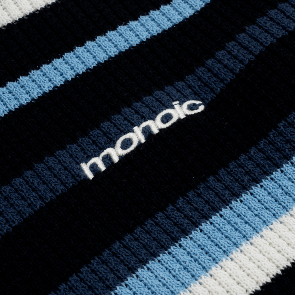 MONOIC RECORDS SACO TEJIDO AZUL / CREMA / NEGRO
