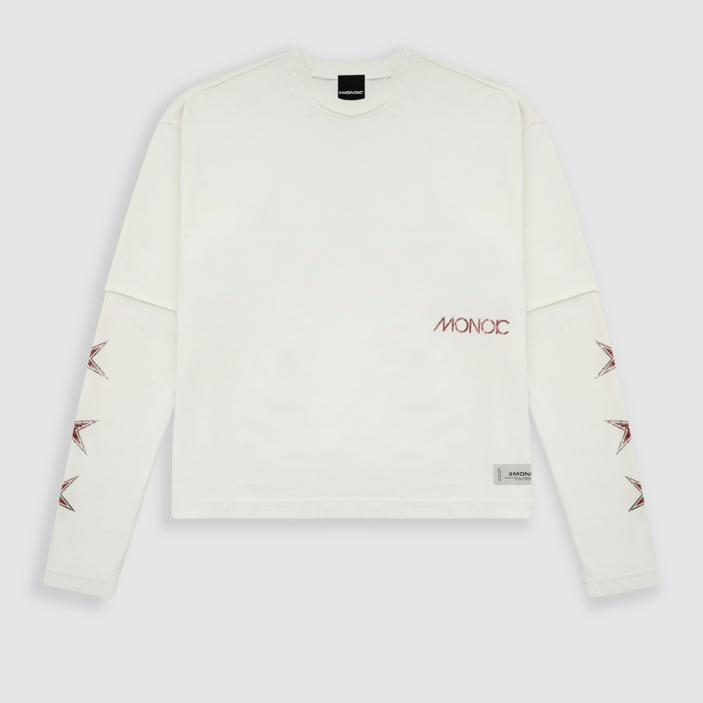 MONOIC RECORDS CAMISETA DOBLRE MANGA STARS BLANCA