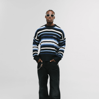 MONOIC RECORDS SACO TEJIDO AZUL / CREMA / NEGRO