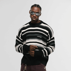 MONOIC RECORDS SACO TEJIDO NEGRO / CREMA / GRIS