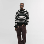 MONOIC RECORDS SACO TEJIDO NEGRO / CREMA / GRIS