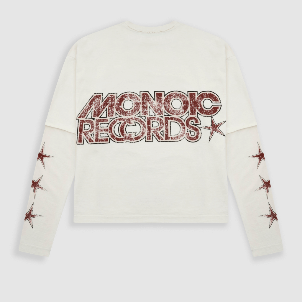 MONOIC RECORDS CAMISETA DOBLRE MANGA STARS BLANCA