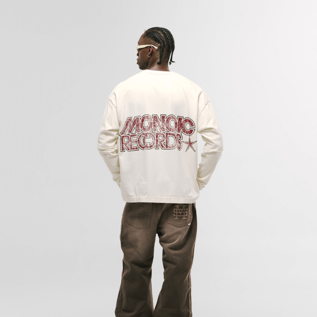 MONOIC RECORDS CAMISETA DOBLRE MANGA STARS BLANCA