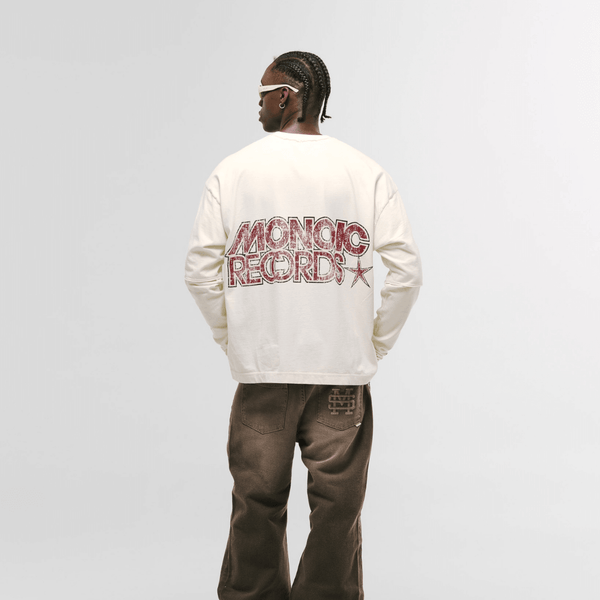 MONOIC RECORDS CAMISETA DOBLRE MANGA STARS BLANCA