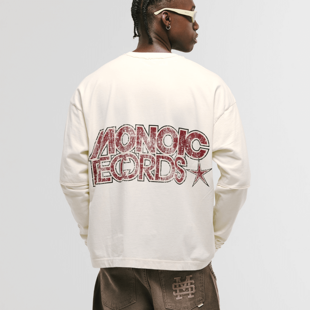 MONOIC RECORDS CAMISETA DOBLRE MANGA STARS BLANCA
