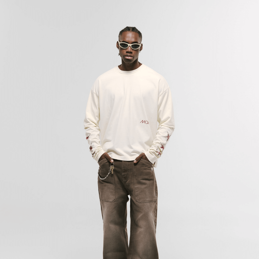 MONOIC RECORDS CAMISETA DOBLRE MANGA STARS BLANCA