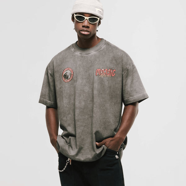 MONOIC RECORDS CAMISETA OVERSIZED MONOIC EAGLE GRIS DESGASTADO