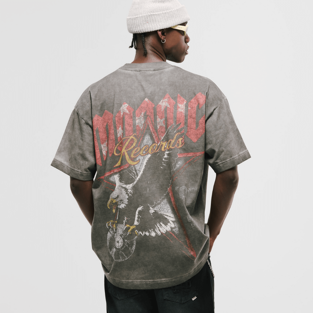 MONOIC RECORDS CAMISETA OVERSIZED MONOIC EAGLE GRIS DESGASTADO
