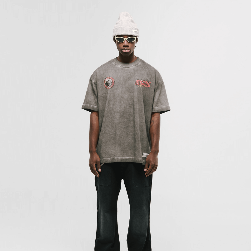 MONOIC RECORDS CAMISETA OVERSIZED MONOIC EAGLE GRIS DESGASTADO