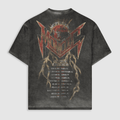 MONOIC RECORDS CAMISETA BOXY FIT WORLD TOUR GRIS DESGASTADO