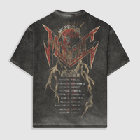 MONOIC RECORDS CAMISETA BOXY FIT WORLD TOUR GRIS DESGASTADO