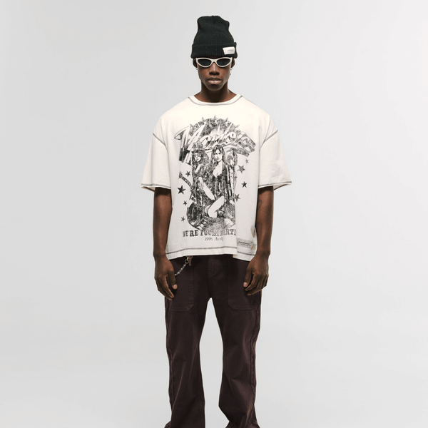 MONOIC RECORDS CAMISETA BOXY FIT WE'RE FUCKING ARTISTS – Off White