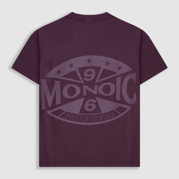 MONOIC RECORDS CAMISETA OVERSIZED BUILT FOR THE WORLD VINOTINTO
