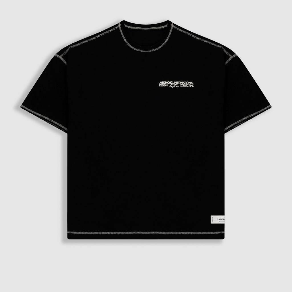 MONOIC RECORDS CAMISETA BOXY FIT DESIGN COLLECTIVE NEGRA