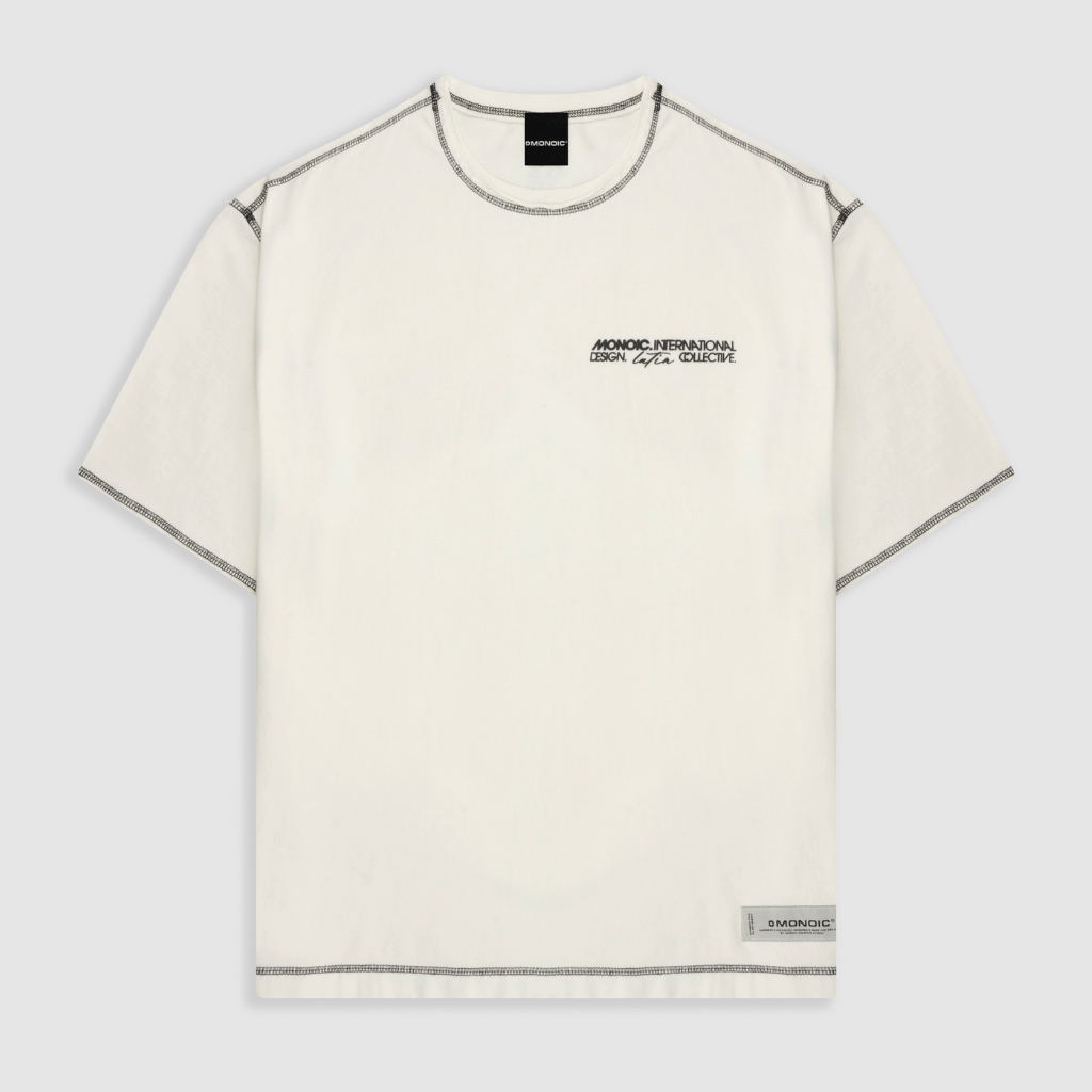 MONOIC RECORDS CAMISETA BOXY FIT DESIGN COLLECTIVE BLANCA