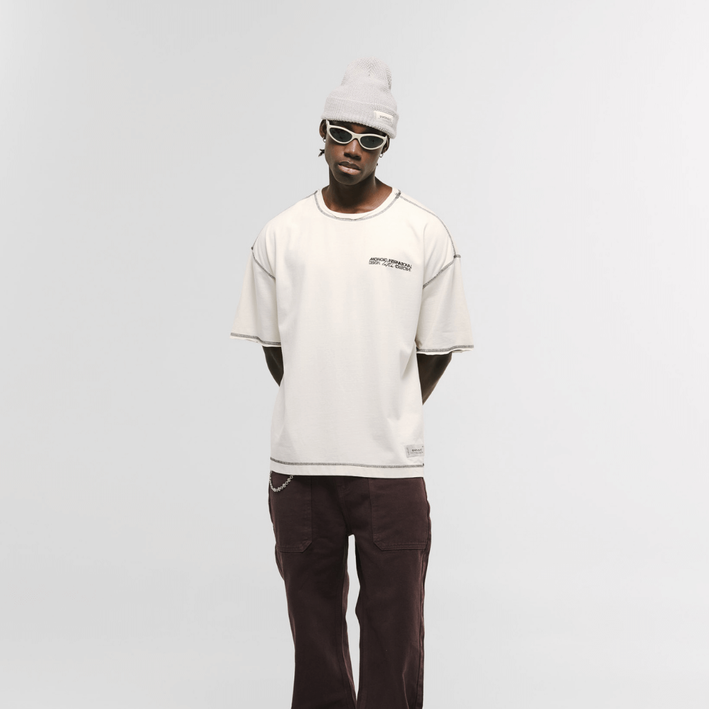 MONOIC RECORDS CAMISETA BOXY FIT DESIGN COLLECTIVE BLANCA