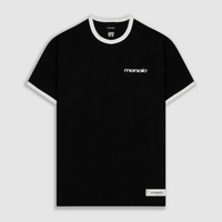 MONOIC RECORDS CAMISETA RINGER FIT NEGRA / BLANCO