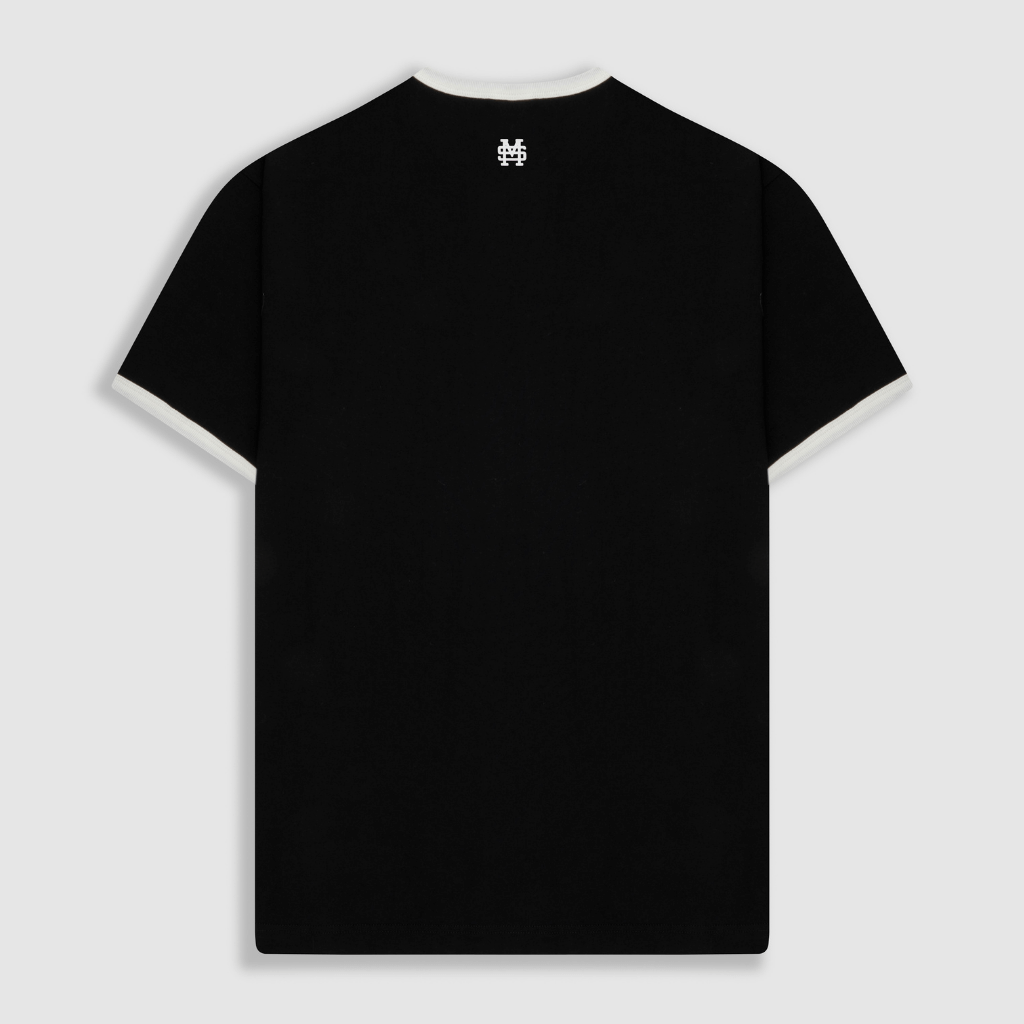 MONOIC RECORDS CAMISETA RINGER FIT NEGRA / BLANCO