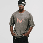 MONOIC RECORDS CAMISETA BOXY FIT WORLD TOUR GRIS DESGASTADO