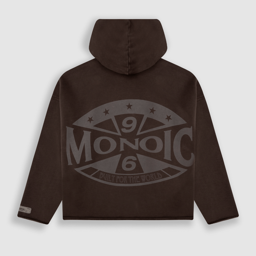 MONOIC RECORDS HOODIE COMPASS CAFE DESGASTADO