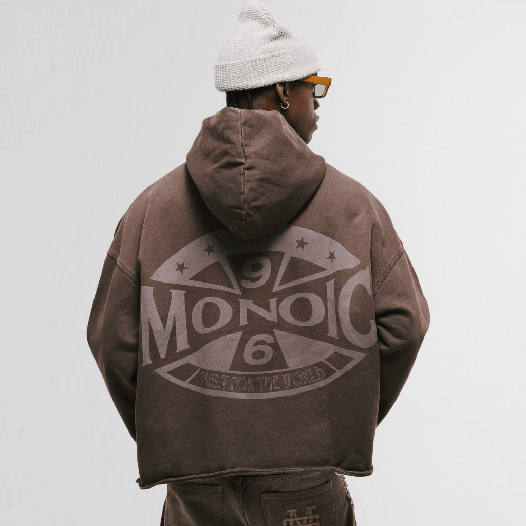 MONOIC RECORDS HOODIE COMPASS CAFE DESGASTADO
