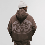 MONOIC RECORDS HOODIE COMPASS CAFE DESGASTADO