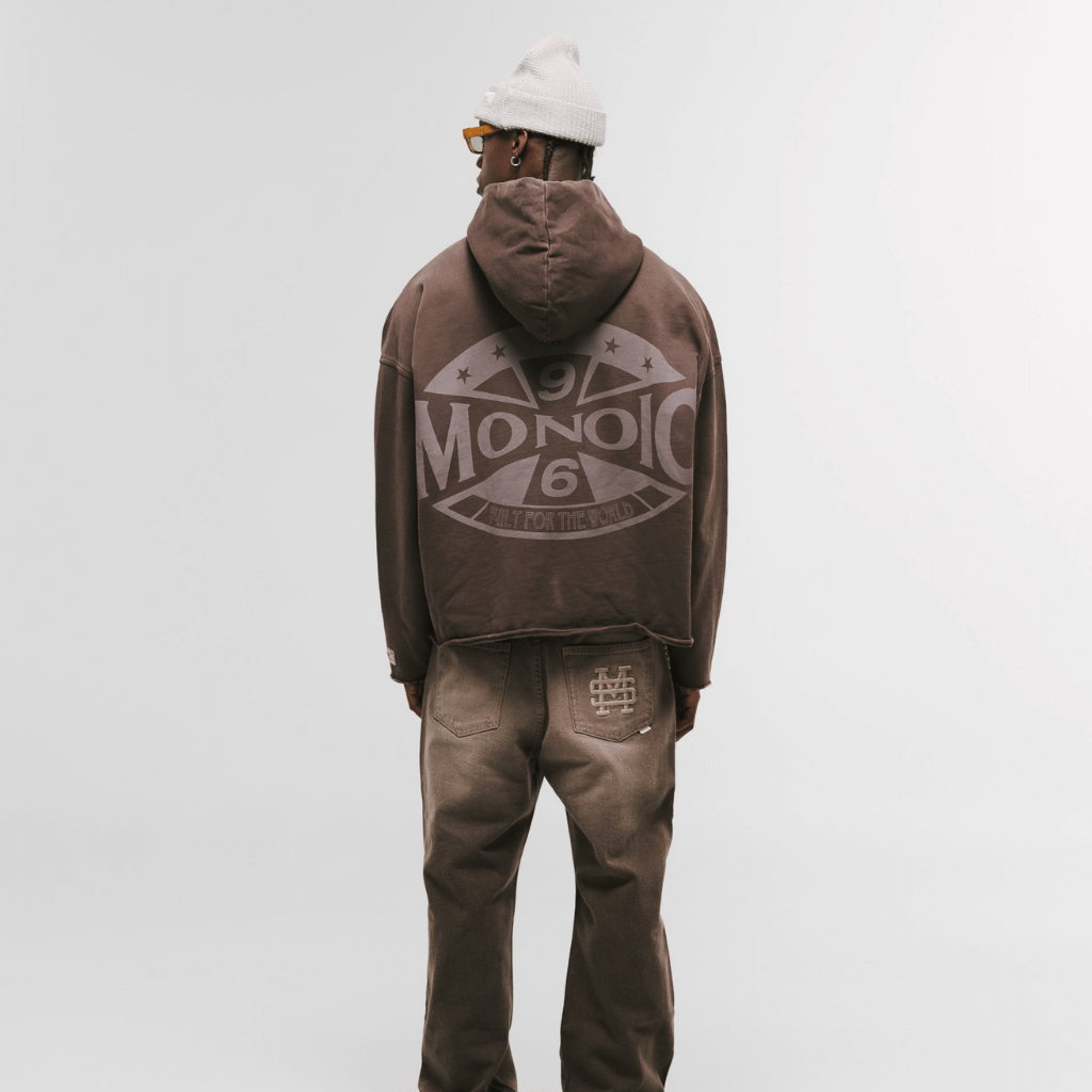 MONOIC RECORDS HOODIE COMPASS CAFE DESGASTADO