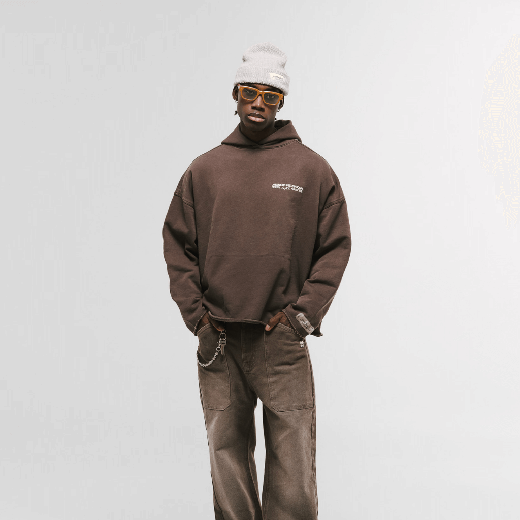 MONOIC RECORDS HOODIE COMPASS CAFE DESGASTADO