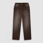 MONOIC RECORDS POCKET STRAIGHT JEANS CAFE DESGASTADO
