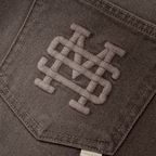 MONOIC RECORDS POCKET STRAIGHT JEANS CAFE DESGASTADO