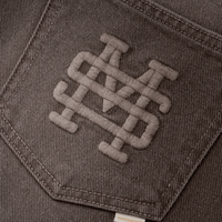 MONOIC RECORDS POCKET STRAIGHT JEANS CAFE DESGASTADO