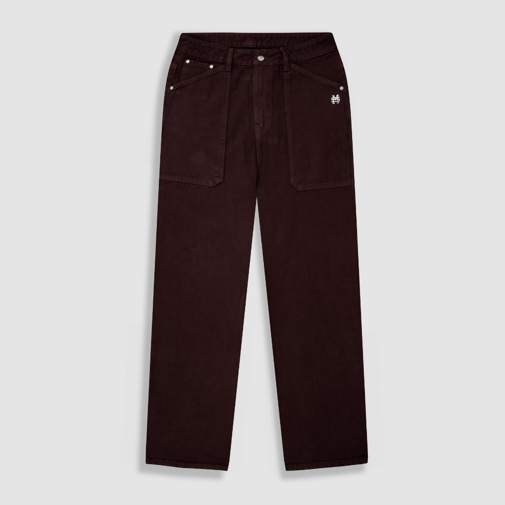 MONOIC RECORDS POCKET STRAIGHT JEANS VINOTINTO